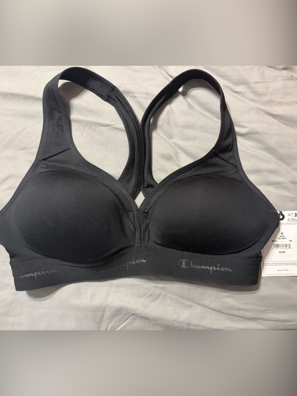 Champion Black Molded Cup High-Impact Sports Bra